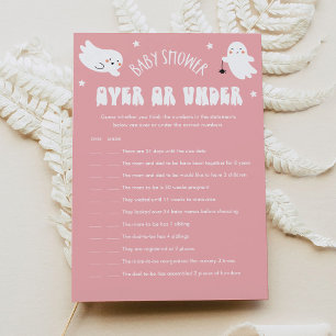 Kawaii Halloween Over Or Under Baby Shower Game Invitation