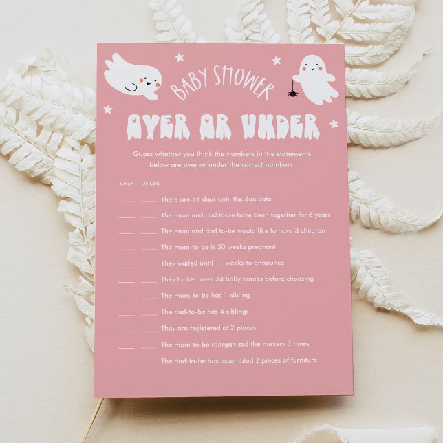 Kawaii Halloween Over Or Under Baby Shower Game Invitation (Creator Uploaded)