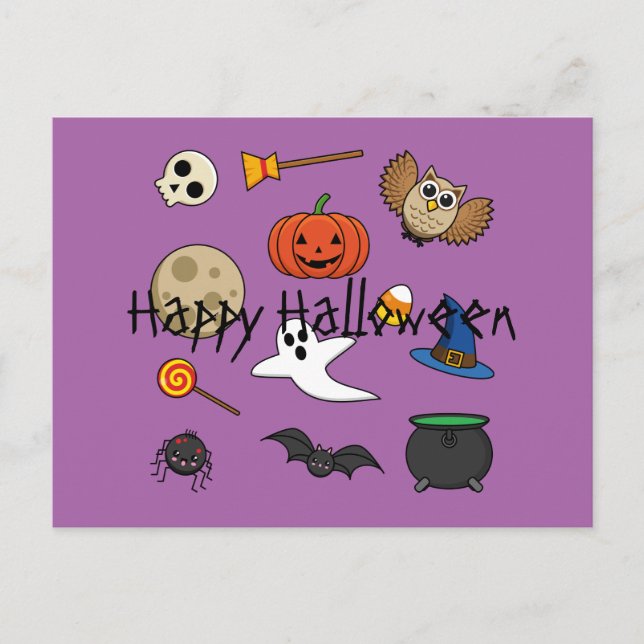 Kawaii Halloween Pack | Add Your Text Holiday Postcard (Front)