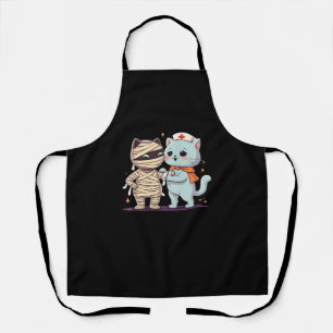 Kawaii Halloween Pals Mummy & Nurse cat Oversized Apron