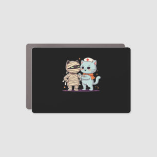 Kawaii Halloween Pals Mummy & Nurse cat Oversized  Car Magnet