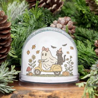 kawaii halloween snow globe