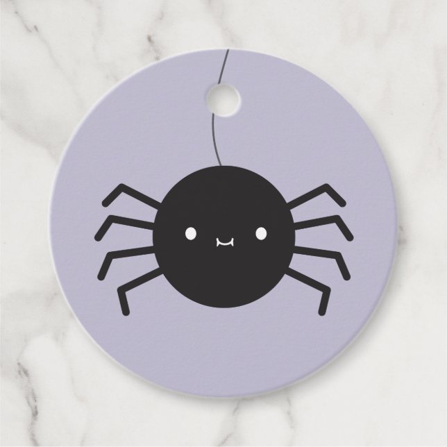 Kawaii Halloween Spider Favor Tags (Front)