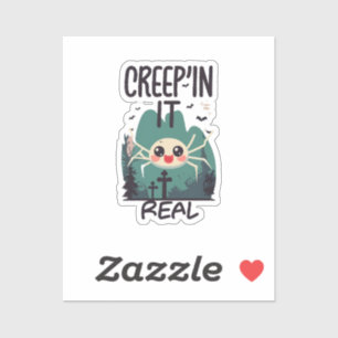 Kawaii Halloween Spider Pun Sticker