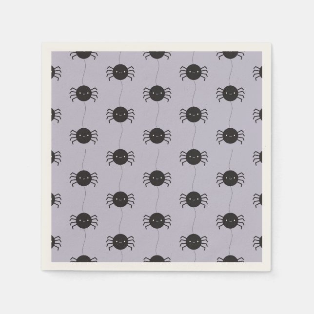Kawaii Halloween Spiders Napkins (Front)