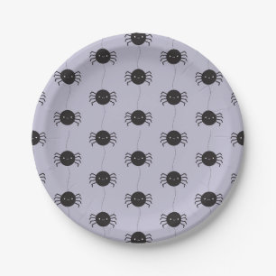Kawaii Halloween Spiders Paper Plates