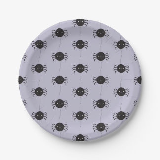 Kawaii Halloween Spiders Paper Plates