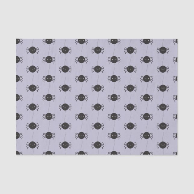 Kawaii Halloween Spiders Tissue Paper (Front)