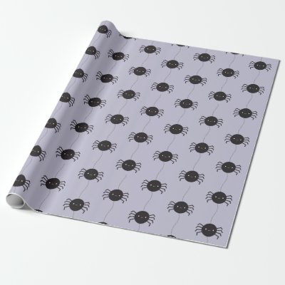 Kawaii Halloween Spiders Wrapping Paper