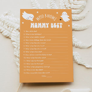 Kawaii Halloween Who Knows Mommy Best Baby Game Invitation