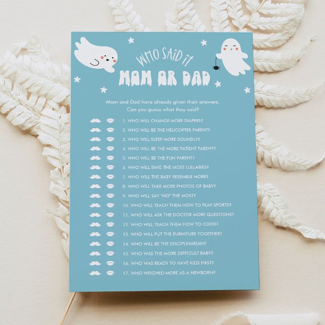 Kawaii Halloween Who Said It Mom or Dad Baby Game Invitation (Creator Uploaded)