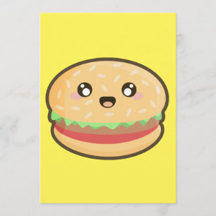 Kawaii hamburger invitation
