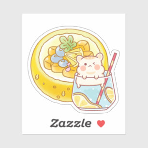Kawaii Hamster Lemonade & Melon Dessert - Summer F Sticker