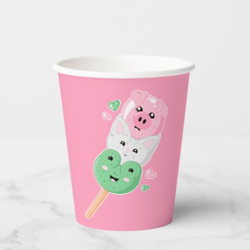 Kawaii Hanami Dango  Paper Cups