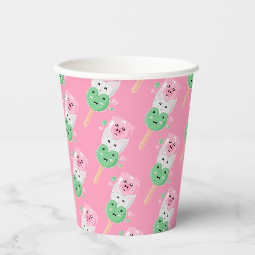 Kawaii Hanami Dango Pattern Paper Cups