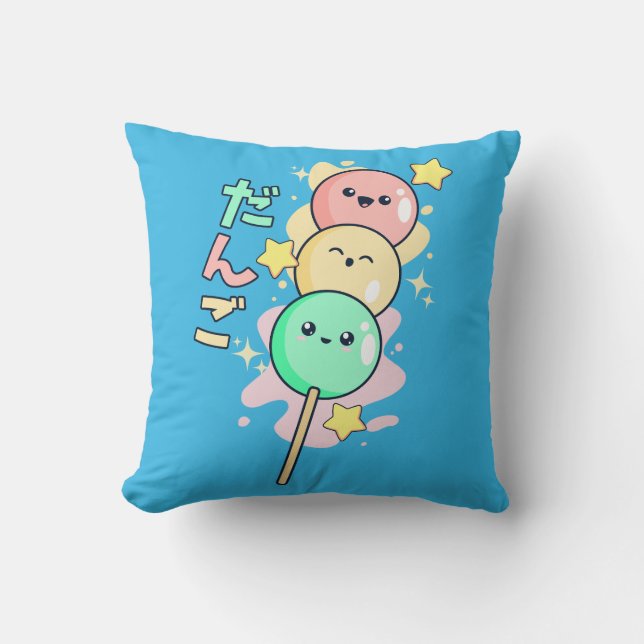 Kawaii Hanami Dango  Throw Pillow (Front)