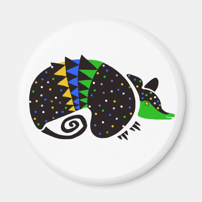 Kawaii - Hand drawn ARMADILLO- Wildlife - Nature Magnet (Front)