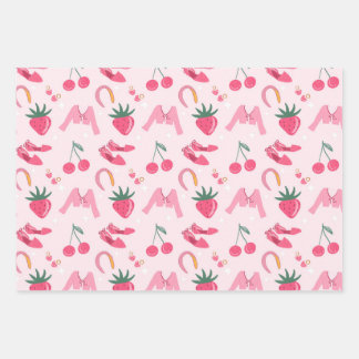 Kawaii Hand-drawn Girly Things Seamless Pattern Wrapping Paper Sheets