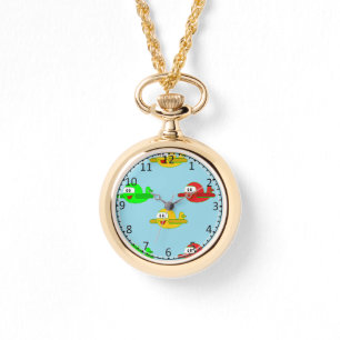 Kawaii happy airplanes watch