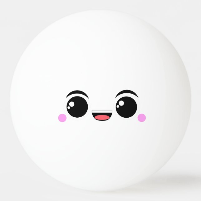 Kawaii Happy Anime Faced Ping-Pong Ball (Back)