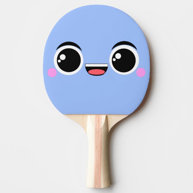 Kawaii Happy Anime Faced Ping Pong Paddle (Front)