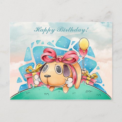 Kawaii Happy Birthday Postcard