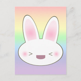 KAWAII HAPPY BUNNY POSTCARD