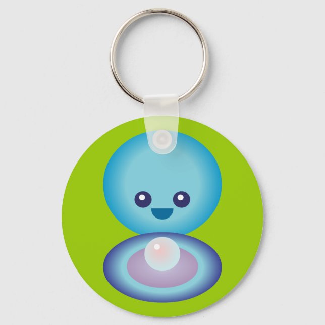 Kawaii Happy Clam Keychain (Front)