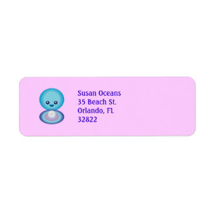 Kawaii Happy Clam Label