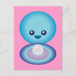 Kawaii Happy Clam Postcard