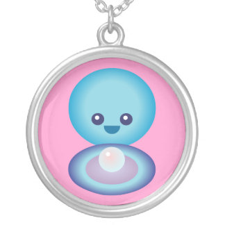 Kawaii Happy Clam Silver Plated Necklace