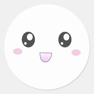 Anime Smiley Face Stickers | Zazzle