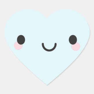 Kawaii Happy Face Heart Sticker