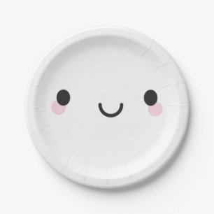 Kawaii Happy Face Paper Plates