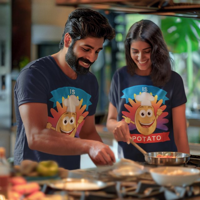 Kawaii Happy Face Potato Late Night TV Unisex T-Shirt (Kawaii Happy Face Potato Late Night TV Unisex T-Shirt)