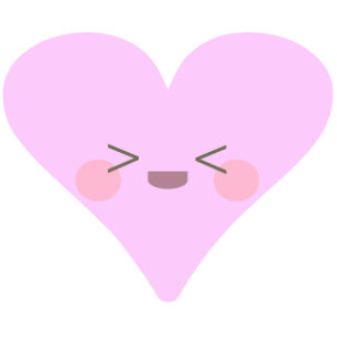 Kawaii Happy Face Sweet Heart Valentine Cutout