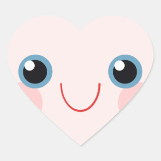 Kawaii Happy Face Sweet Heart Valentine Sticker