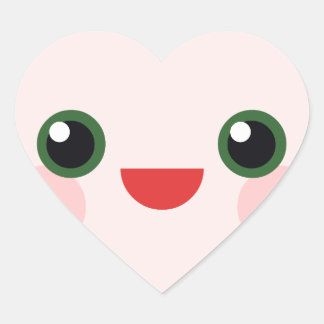 Kawaii Happy Face Sweet Heart Valentine Sticker