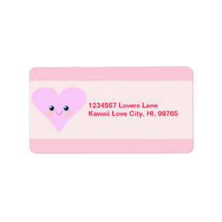 Kawaii Happy Heart Cute Sweet Face Valentine Label
