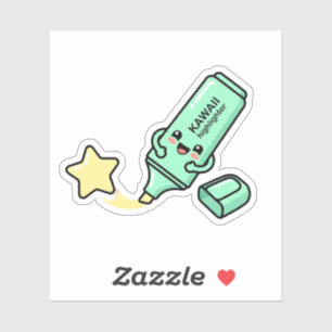 Kawaii Happy Highlighter Star Study Sticker