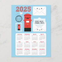 Kawaii Happy Mail 2025 Calendar