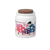 Kawaii happy mushrooms family - cute candy jar