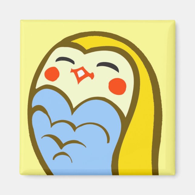 Kawaii Happy Owl Magnet (Front)