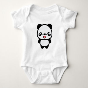 Kawaii Happy Panda Baby Bodysuit