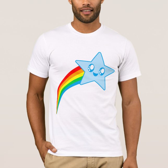 Kawaii Happy Rainbow Star T-Shirt (Front)