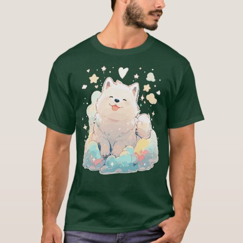 Kawaii Happy Samoyed Pup T_Shirt