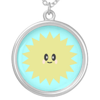 Kawaii Happy Sun Sterling Silver Necklace