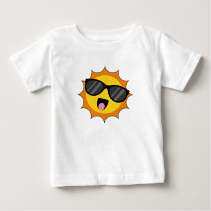 Kawaii Happy Sun with Sunglasses Baby T-Shirt
