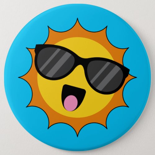 Kawaii Happy Sun with Sunglasses Button