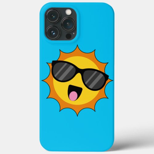 Kawaii Happy Sun with Sunglasses iPhone 13 Pro Max Case